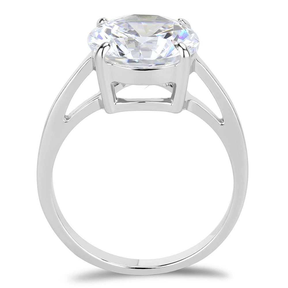 Round Cut Solitaire Ring Cubic Zirconia Stainless Steel Women's - Picture 16 of 16